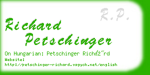 richard petschinger business card